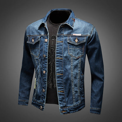 Camisa de Denim Slim Fit Casual para Hombre con Bolsillos con Topstitch | Ideal para Primavera y Otoño