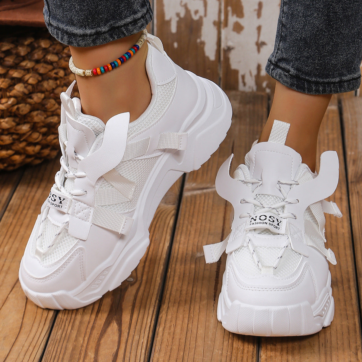 Zapatillas Deportivas de Malla Transpirable para Mujer con Aumento de Altura | Ideales para Primavera y Otoño