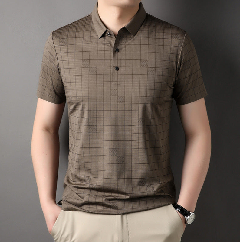 Camiseta de Manga Corta para Hombre en Seda Fina de Hielo – Ideal para Verano