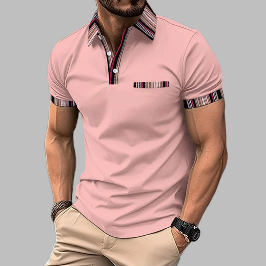 Camiseta de Manga Corta con Cuello Impreso y Botones – Ideal para Verano