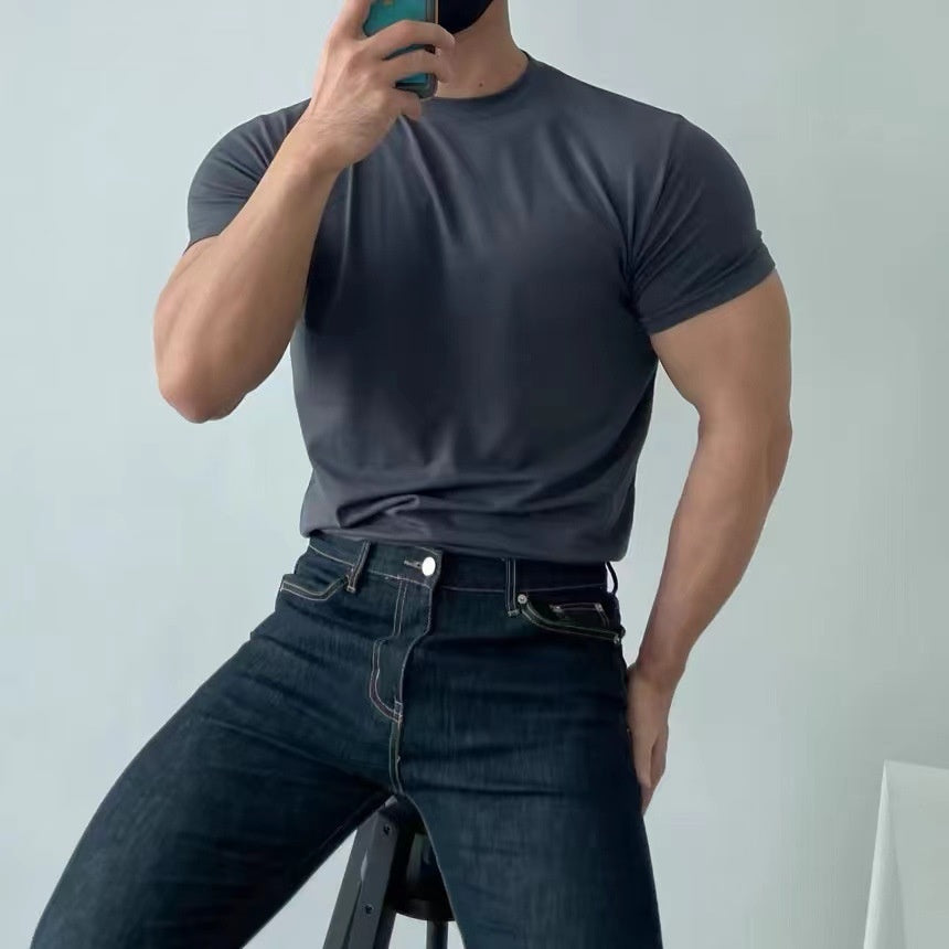 Camiseta Hombre Manga Corta Ajustada y Transpirable – Ideal para Verano