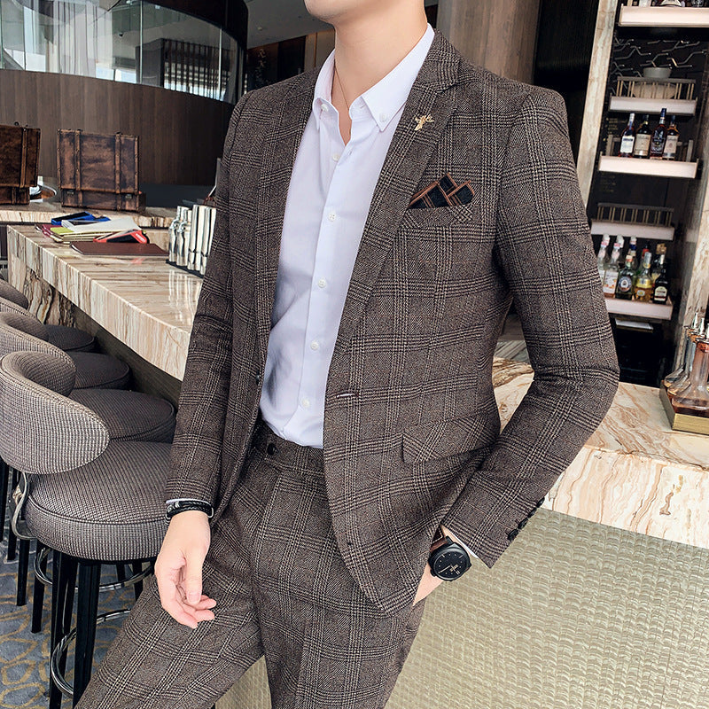 Traje de Dos Piezas de Cuadros para Hombre – Ideal para Todas las Estaciones