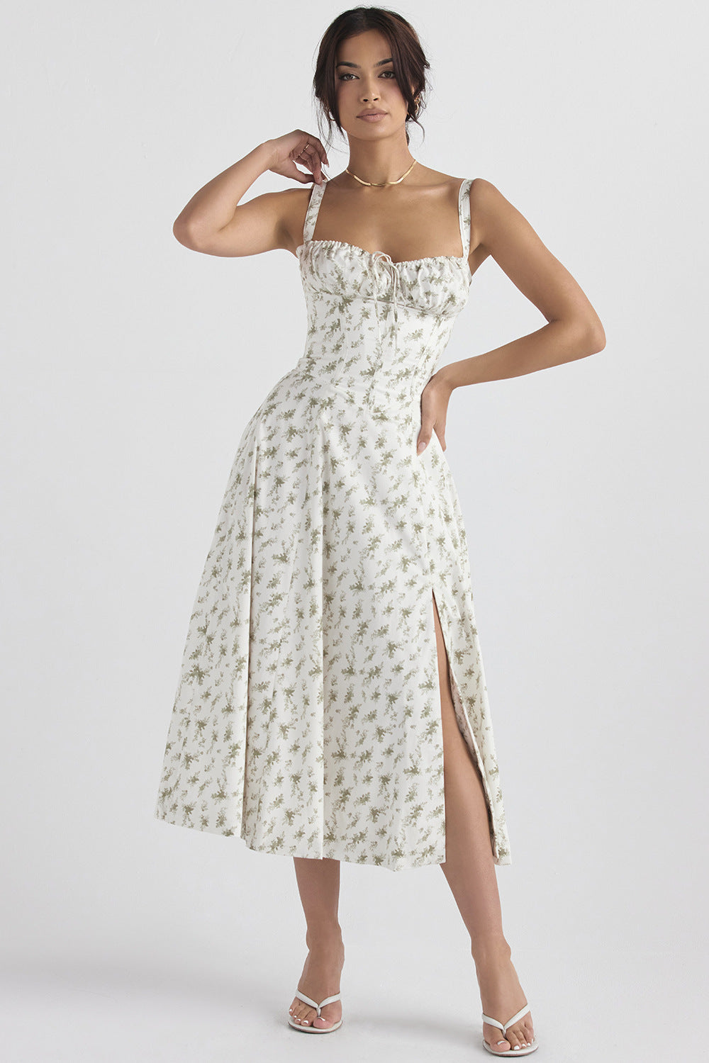 Vestido de estampado floral para mujer con tirantes ajustables | Ideal para verano