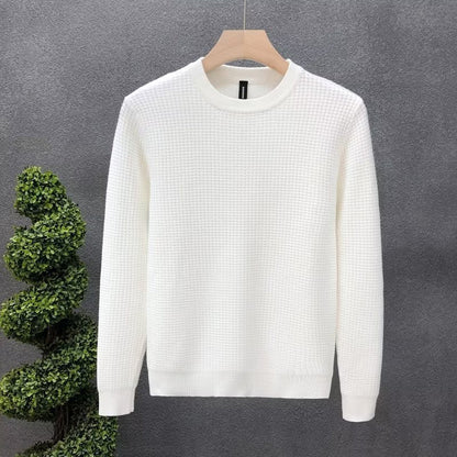 Suéter de Punto Holgado para Hombre con Cuello Redondo, Ideal para Otoño