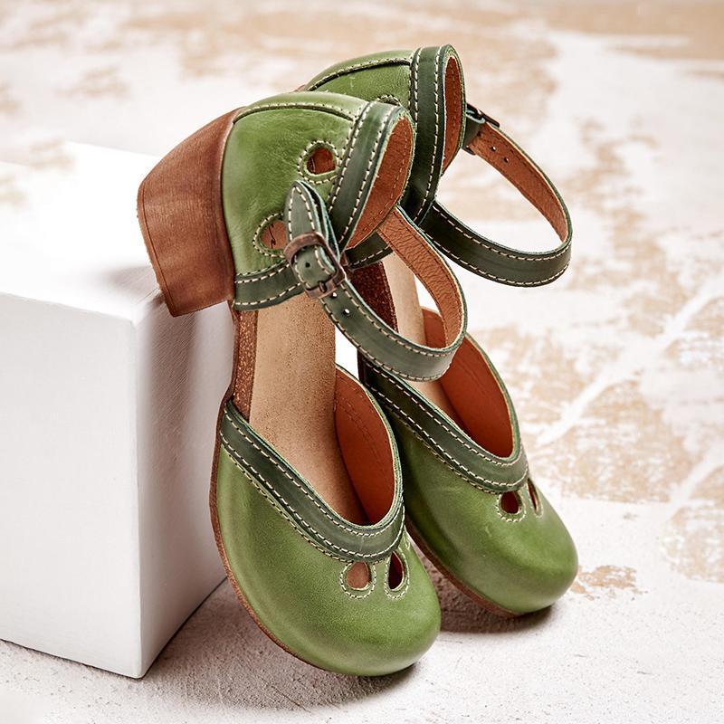 Sandalias de Tacón Bajo con Tirantes en el Tobillo y Tacón Ancho | Ideales para Primavera y Verano