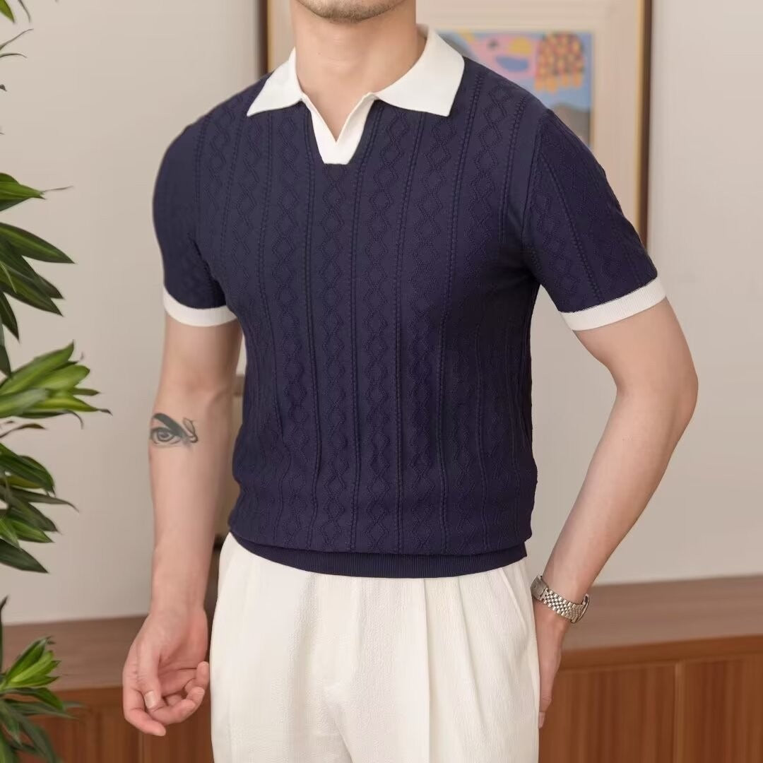 Camisa Polo de Bloque de Color Ajustada Ideal para Verano