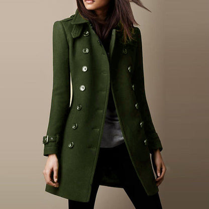 Trench Coat Largo de Lana para Mujeres | Ideal para Primavera