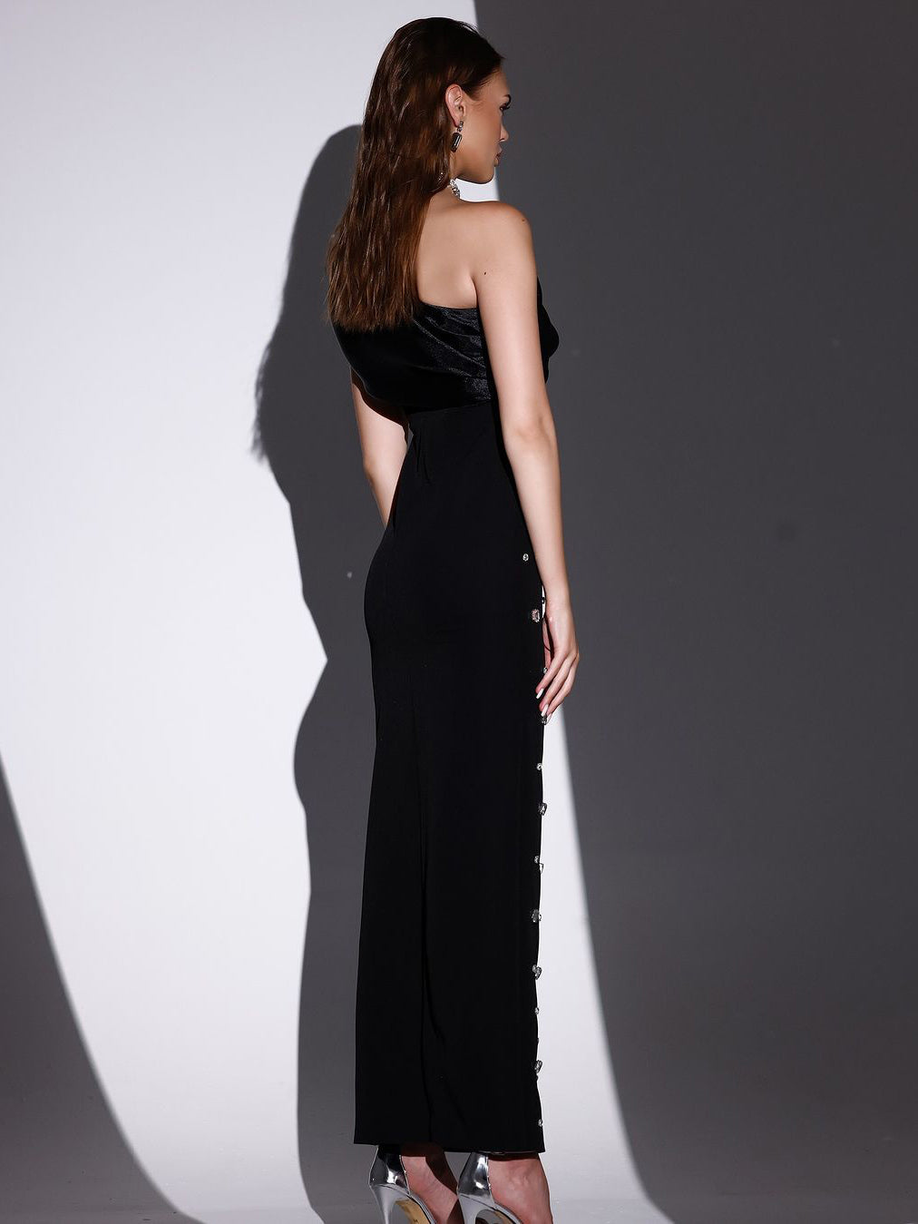 Vestido de Noche de Manga Larga con Hombros al Descubierto | Ideal para Otoño e Invierno