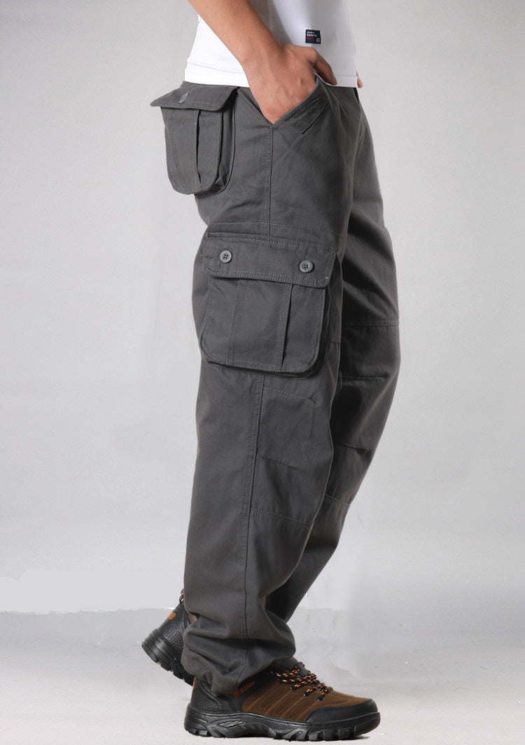 Pantalones de Trabajo Sueltos para Hombre con Múltiples Bolsillos, Ideales para Primavera y Otoño