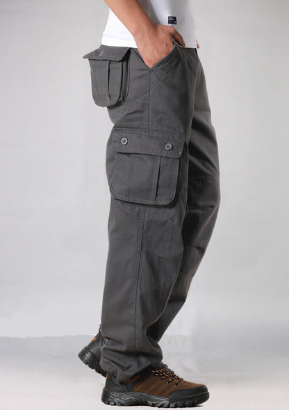 Pantalones de Trabajo Sueltos para Hombre con Múltiples Bolsillos, Ideales para Primavera y Otoño