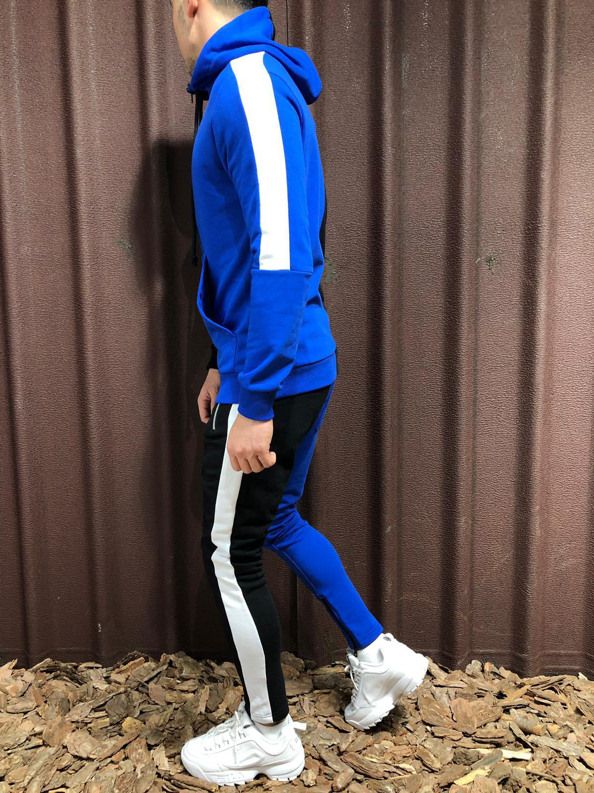 Conjunto de Chaqueta con Capucha y Pantalón en Contraste – Ideal para Todas las Temporadas