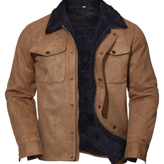 Abrigo Vintage de Pana con Solapas y Bolsillos con Ranura para Hombre | Ideal para Otoño y Primavera