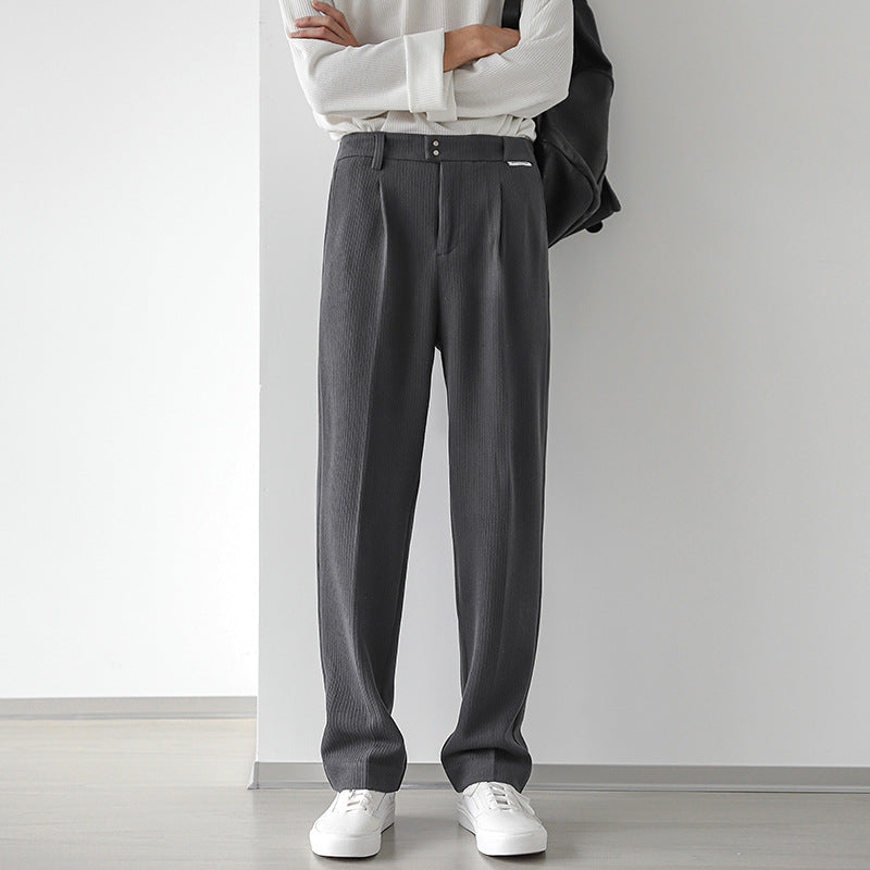 Pantalones de Vestir de Pana Rectos y Holgados para Hombres, Ideales para Todas las Temporadas