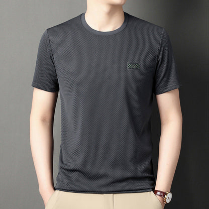 Pullover Jacquard de Manga Corta para Hombres – Ideal para el Verano