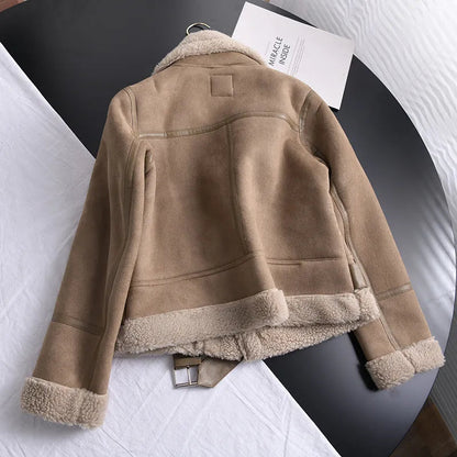 Abrigo de invierno cálido para mujer con efecto ante y forro suave I Ideal para el invierno