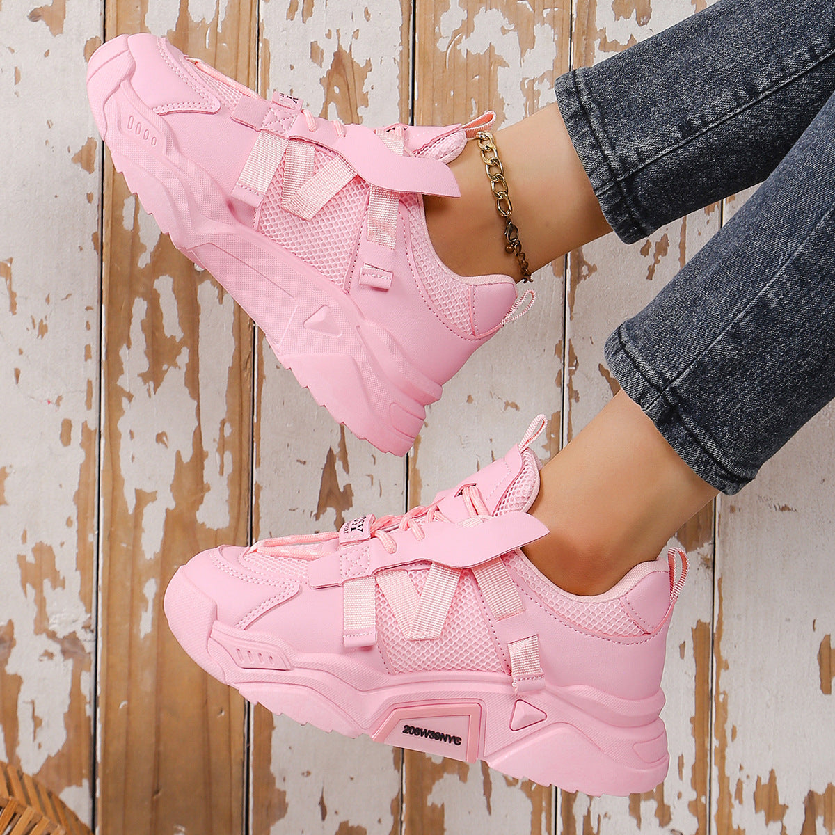 Zapatillas Deportivas de Malla Transpirable para Mujer con Aumento de Altura | Ideales para Primavera y Otoño