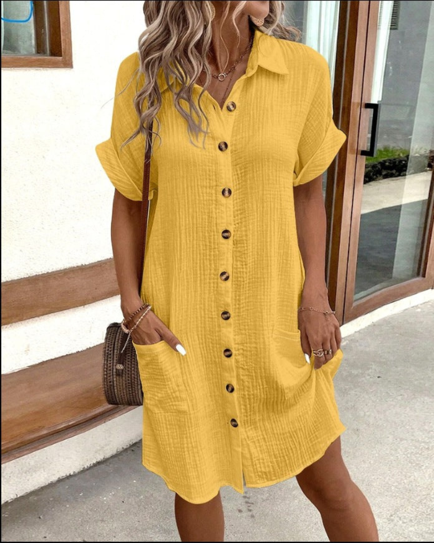 Vestido Largo de Manga Larga con Botones para Mujer | Ideal para Primavera y Otoño