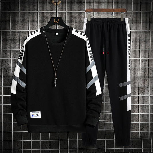 Jersey con Cuello Redondo y Pantalón Largo Deportivo a Bloques de Color – Ideal para Primavera y Otoño