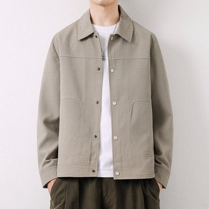 Chaqueta de Cardigan con Solapas para Hombre en Poliéster y Ajuste Regular | Ideal para Primavera y Otoño