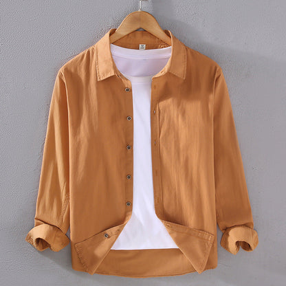 Camisa de Manga Larga para Hombre en Algodón Fino – Ideal para Primavera y Otoño