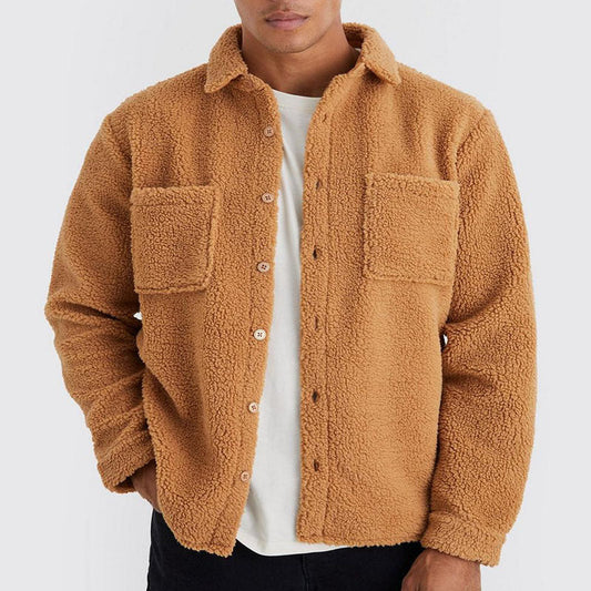 Chaqueta Cardigan Tejida Holgada para Hombre con Cuello Polo | Ideal para Otoño y Primavera