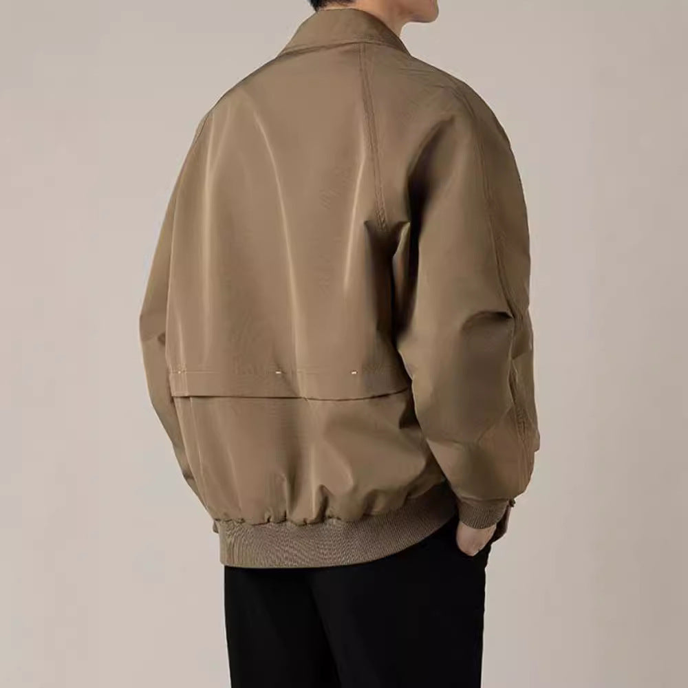 Chaqueta corta de solapa holgada para hombre con bolsillos laterales | Ideal para primavera y otoño