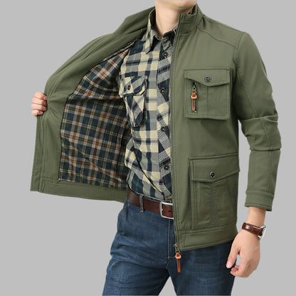Chaqueta de Trabajo para Hombre con Protección contra el Viento y Mezcla de Algodón | Ideal para Primavera y Otoño
