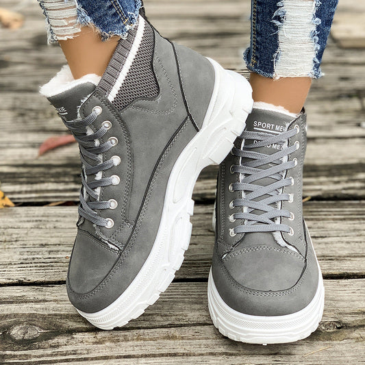 Botas de Tobillo Forradas con Fleece y Suela de Goma con Tacón de Cuña | Ideales para el Invierno