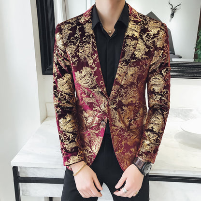 Traje Casual para Hombre con Estampado Floral y Forro de Poliéster | Ideal para Primavera y Otoño