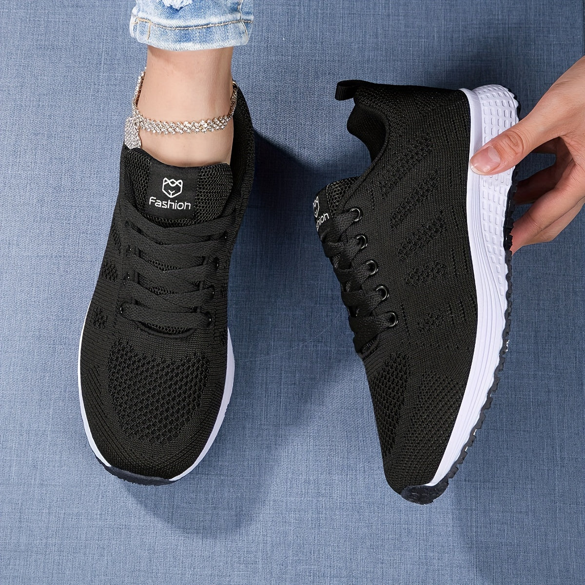Zapatillas ligeras y transpirables de punto con suela acolchada I Ideales para primavera y verano