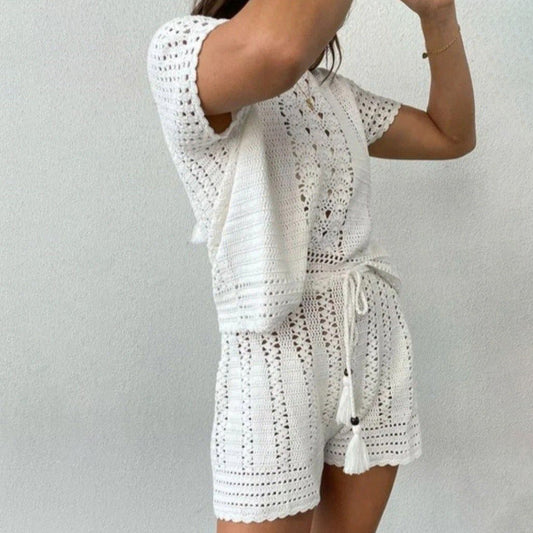 Conjunto de Dos Piezas en Punto Jacquard con Detalles en Relieve | Ideal para Otoño e Invierno