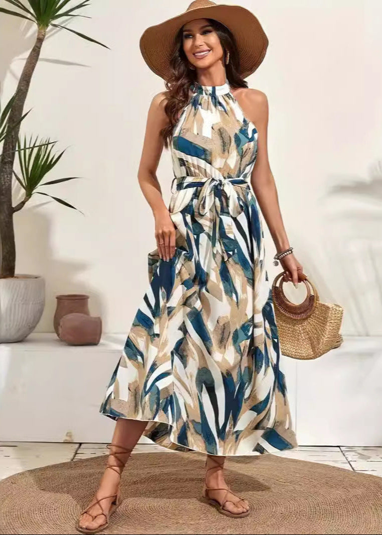 Vestido Bohemio de Cintura Alta con Mangas Largas | Ideal para Primavera y Verano
