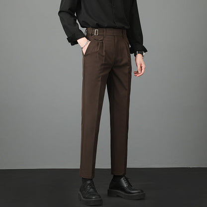 Pantalones de Traje Slim Fit Rectos para Hombres – Ideal para Otoño