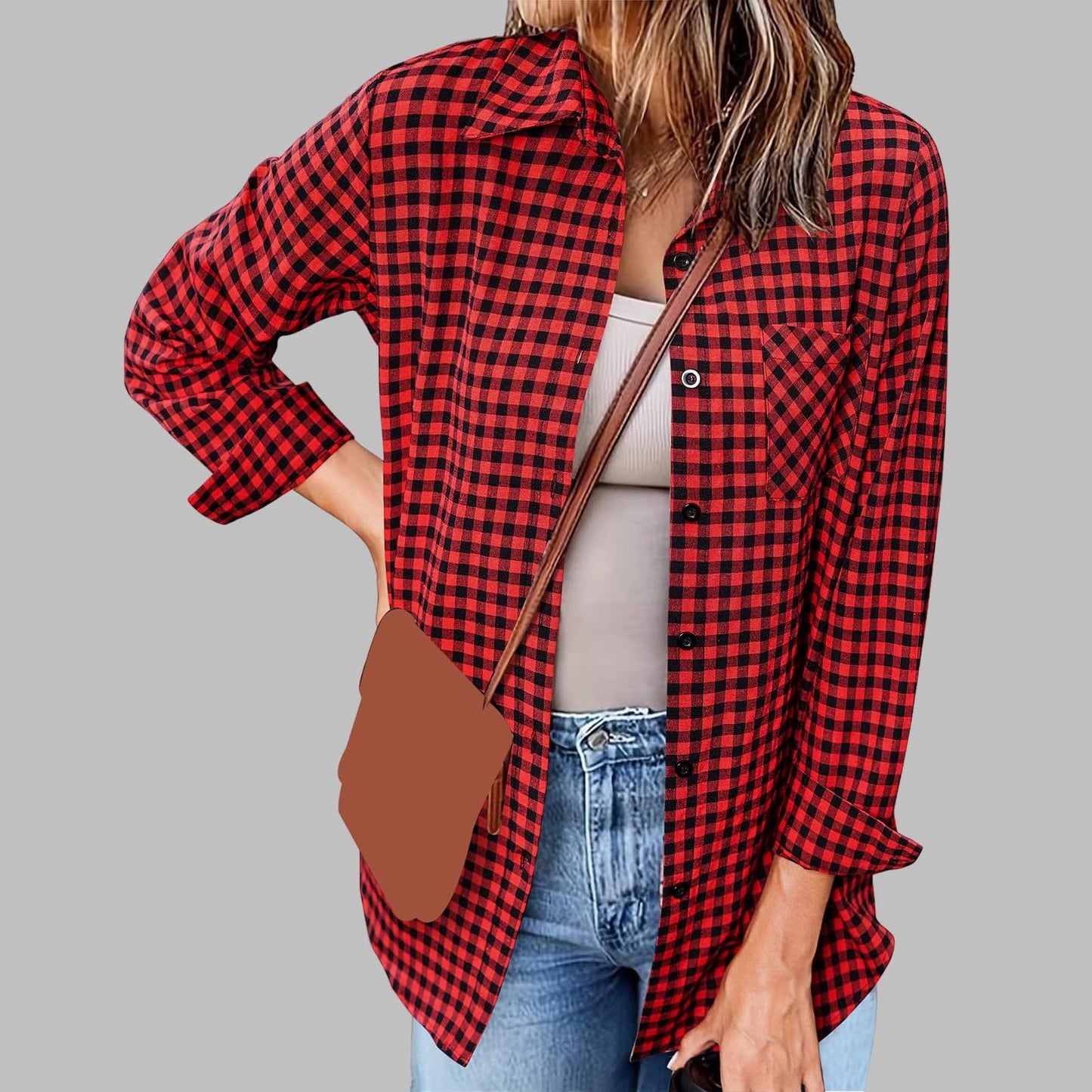 Camisa Holgada de Cuadros con Mangas Largas | Ideal para Primavera y Otoño