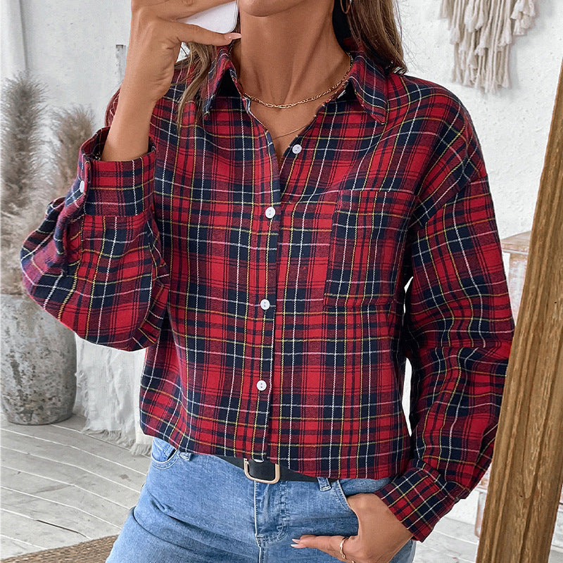 Chaqueta Camisa de Cuadros con Solapas y Manga Larga | Ideal para Otoño e Invierno