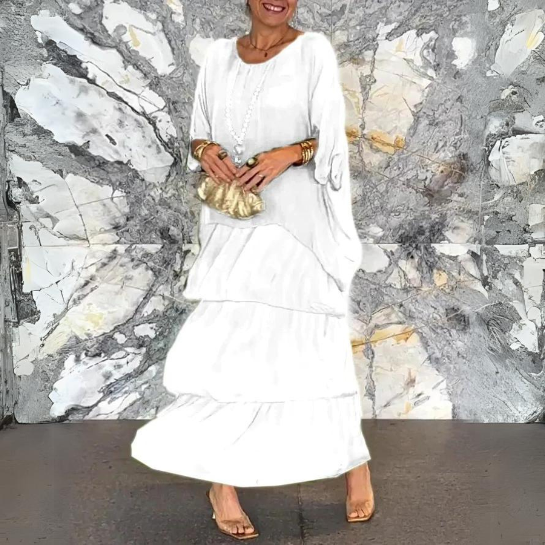 Vestido Largo de Gasa con Ajuste Elegante | Ideal para Primavera y Verano