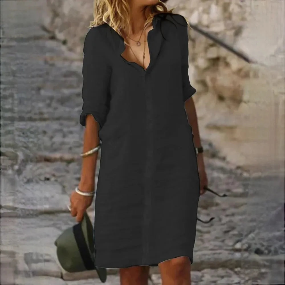 Vestido sin mangas fluido con silueta femenina | Ideal para primavera y verano
