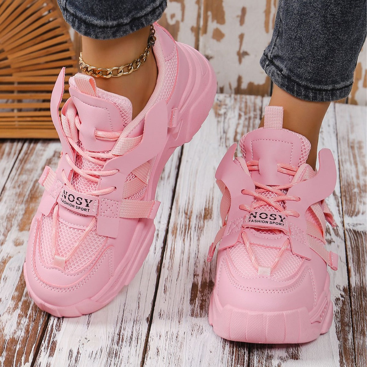 Zapatillas Deportivas de Malla Transpirable para Mujer con Aumento de Altura | Ideales para Primavera y Otoño