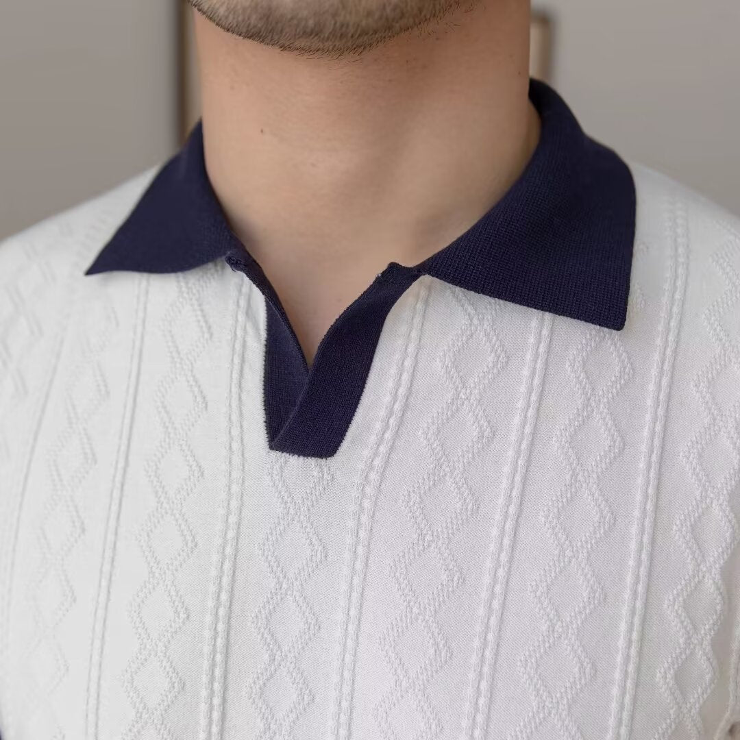Camisa Polo de Bloque de Color Ajustada Ideal para Verano