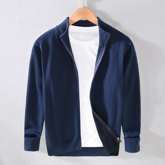 Cárdigan Slim Fit para Hombre de Color Sólido Ideal para Otoño