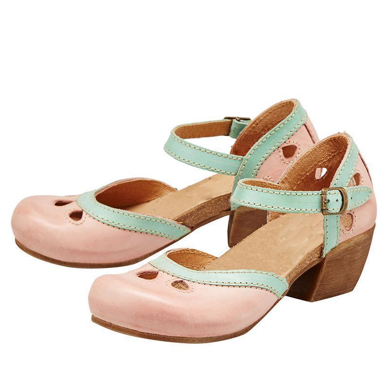 Sandalias de Tacón Bajo con Tirantes en el Tobillo y Tacón Ancho | Ideales para Primavera y Verano