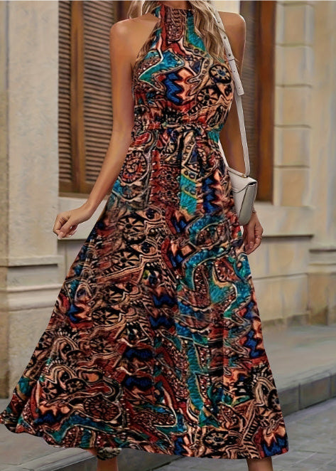 Vestido Bohemio de Cintura Alta con Mangas Largas | Ideal para Primavera y Verano