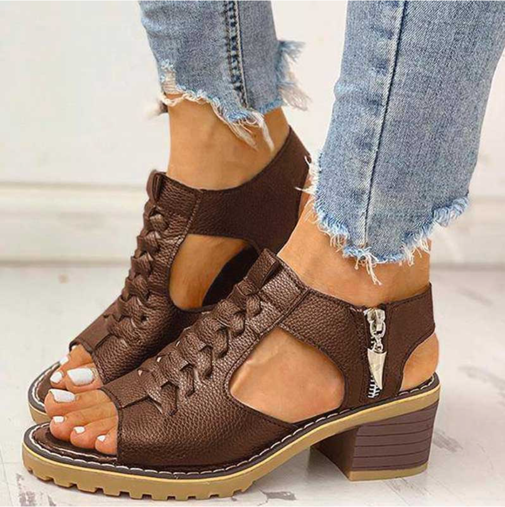Sandalias de tacón alto con ajuste de soporte y diseño transpirable I Ideal para el verano