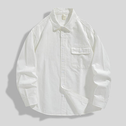 Chaqueta de Camisa Holgada de Algodón para Hombre Ideal para Todas las Estaciones
