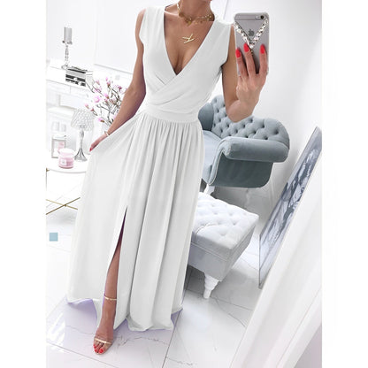Vestido Largo Blanco sin Mangas con Botones de Madera | Ideal para Primavera y Verano