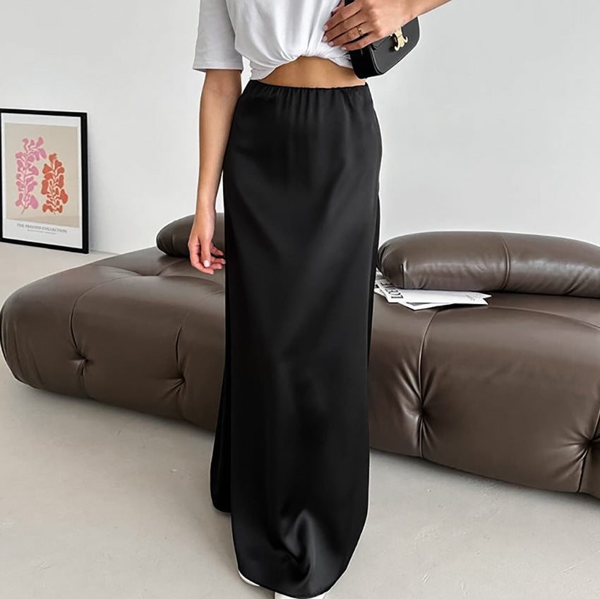 Falda Larga A-Line de Tiro Alto y Ajustada con Cremallera | Ideal para Verano y Otoño