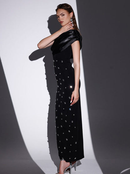 Vestido de Noche de Manga Larga con Hombros al Descubierto | Ideal para Otoño e Invierno