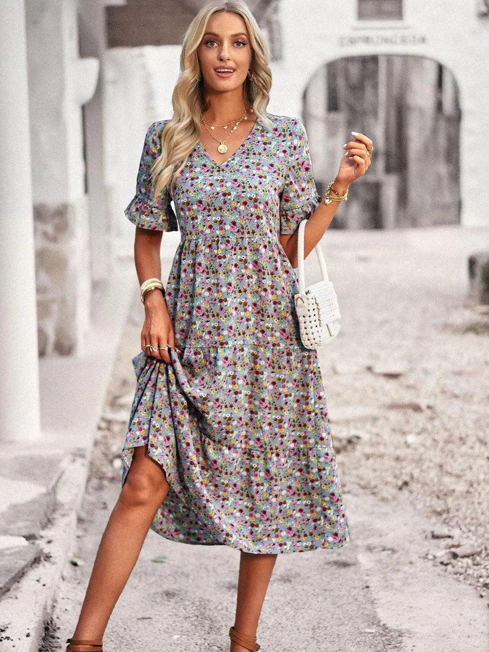 Vestido de Verano de Manga Corta con Ajuste Cómodo | Ideal para Primavera y Verano