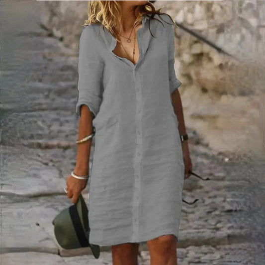 Vestido sin mangas fluido con silueta femenina | Ideal para primavera y verano