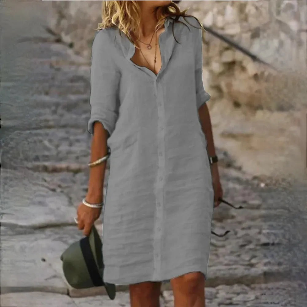 Vestido sin mangas fluido con silueta femenina | Ideal para primavera y verano